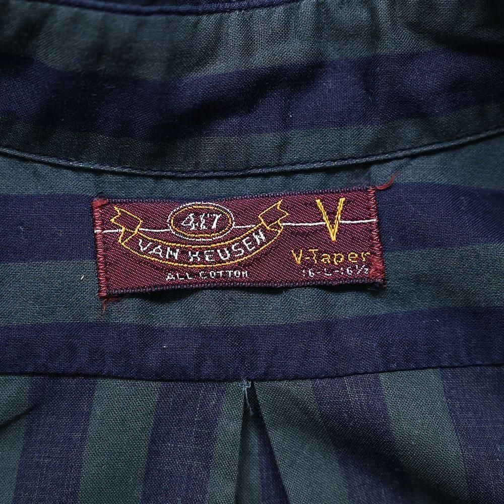 VAN HEUSEN STRIPE L/S BD COTTON SHIRT（Around 1960'S/GOOD