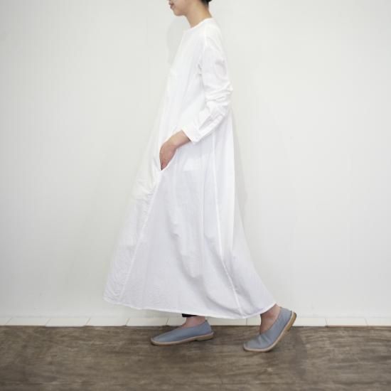 ゴーシュ コットンウールビエラ ロングワンピース ホワイト Desoto Clothing Company