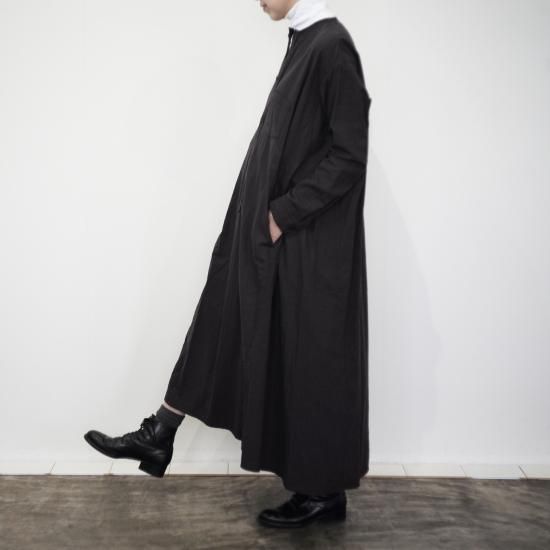 ゴーシュ コットンウールビエラ ロングワンピース チャコールグレー Desoto Clothing Company