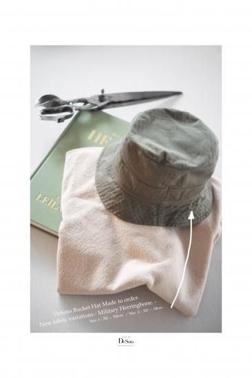 <img class='new_mark_img1' src='https://img.shop-pro.jp/img/new/icons14.gif' style='border:none;display:inline;margin:0px;padding:0px;width:auto;' />DeSoto bucket hat  Olive Military Herringbone
