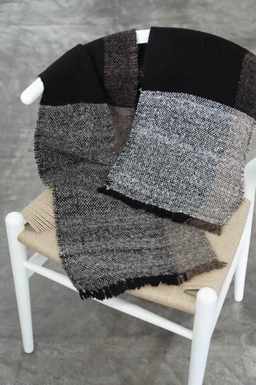 ゴーシュ　ベビーアルパカストール　ブラック ゴーシュ ベビーアルパカウールストール 服 通販 ストール