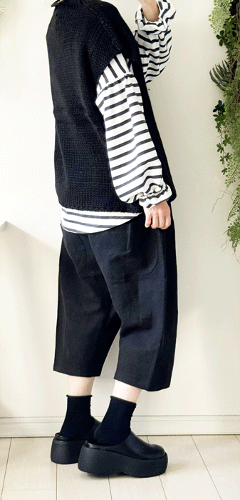 希少！入手困難　Y2K 本物　PPFM リネン　サルエルパンツ　2way 黒 11月下旬以降のお届け♪予約販売になります】□ブラック□ベルギー