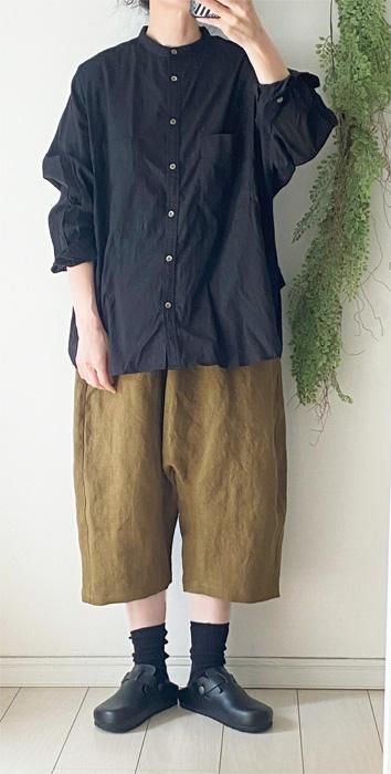 nanatone リネンカラーのサルエルパンツ 9月下旬以降のお届け♪予約販売になります♪】□マスタード