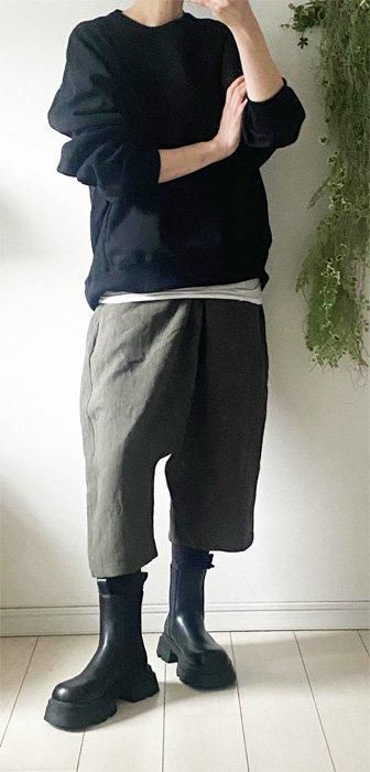 即納♪】ミリタリーカーキ・ベルギーリネンのサルエルパンツ・handmade