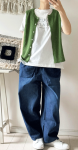 ソフトデニムのワイドパンツ