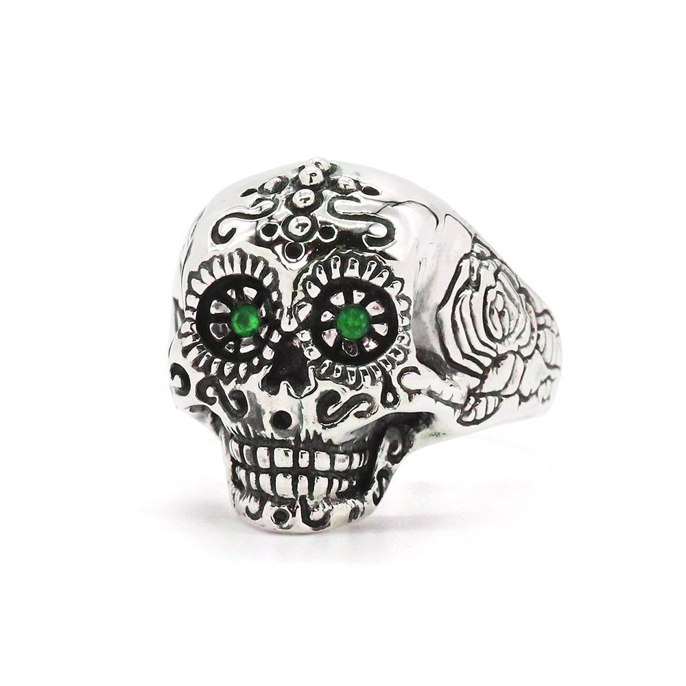 Es【エス】/ Mexican Skull Ring w/Emerald / メキシカン スカル リング w/エメラルド