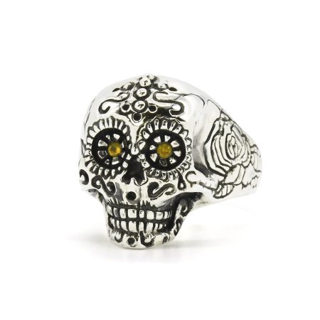<img class='new_mark_img1' src='https://img.shop-pro.jp/img/new/icons55.gif' style='border:none;display:inline;margin:0px;padding:0px;width:auto;' />Es/Mexican Skull Ring w/Citrine
