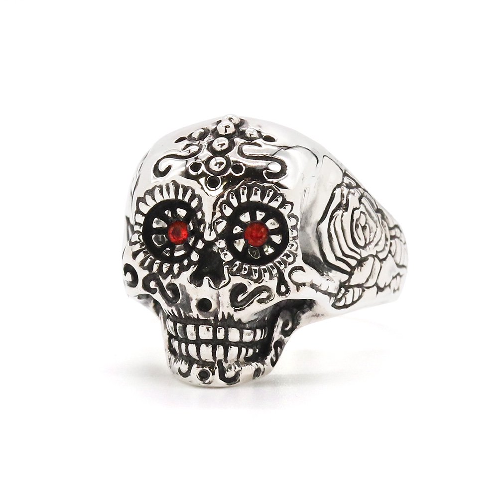 Es【エス】/ Mexican Skull Ring w/Garnet / メキシカン スカル リング w/ガーネット