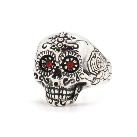 Es/Mexican Skull Ring w/Stone