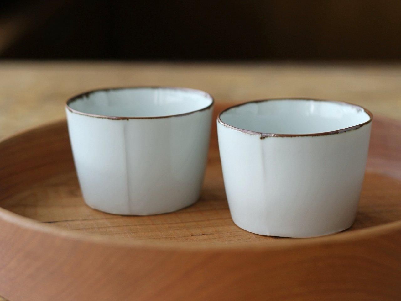 渡辺キエ そばちょこ 筒型／白に鉄線 #16 - くらしの器 田園調布