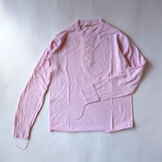 Healthknit/ヘンリーネック 長袖Ｔシャツ 906L（pink） - HELLO, FINE