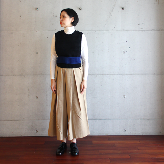 sneeuw/ニットベルテッドベスト(grey×white)【price down】 - HELLO, FINE DAY! | ハローファインデー