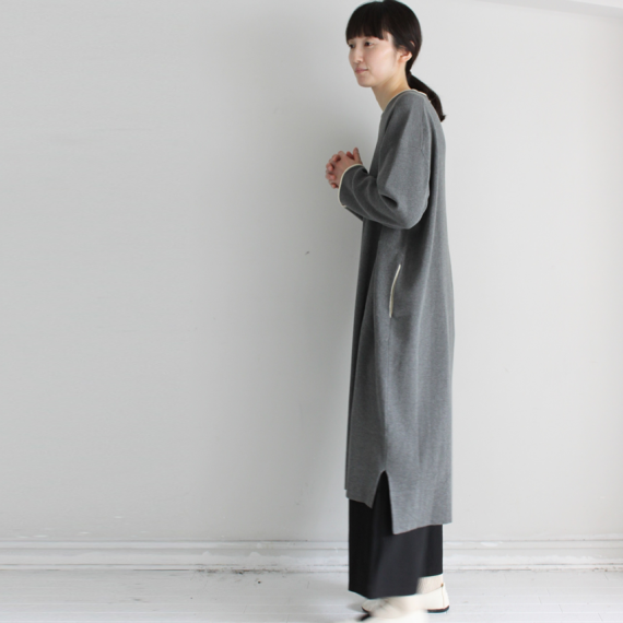 Pot And Tea 度詰めニットワンピース グレー 黒 Hello Fine Day ハローファインデー Pot And Tea 度詰めニットワンピース グレー 黒 Hello Fine Day ハローファインデー