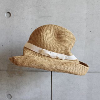 mature ha./BOXED HAT 11cm brim plain tapemix brownnatural