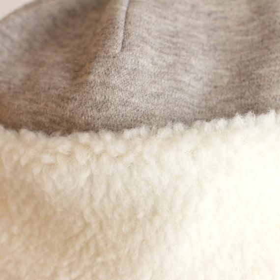 mature ha./hood cap organic cotton（natural×white） - HELLO