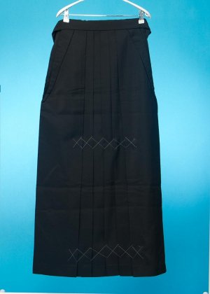 HA92-12女袴レンタル 普通巾(身長155-160(ブーツの場合160-165) 黒 無地  