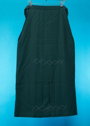 HA92-6女袴レンタル  (身長155-160cm前後 普通巾)  濃いグリーン 無地 