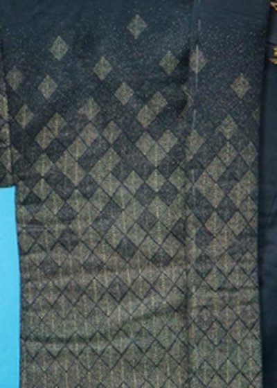 MP78-32紋付レンタル 裄78(身長185 胴回り79-109)  日本製 正絹 紺色  金織