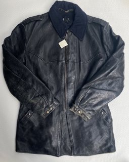 40-50s VINTAGE SWEDISH MILITARY LEATHER CAR COAT 〈BR〉ヴィンテージ　スウェーデン ミリタリー レザーカーコート