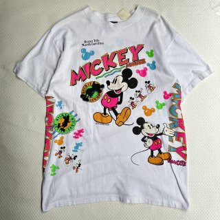 VINTAGE DISNEY MICKEY MOUSE MULTI PRINT T-SHIRT<BR>ヴィンテージ ディズニー ミッキーマウス マルチプリント Tシャツ