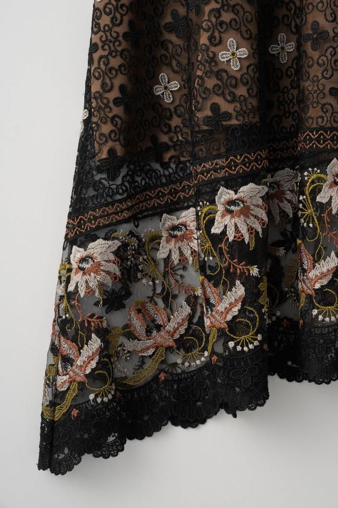 スカート MURRAL Everlasting embroidery lace skirt Everlasting embroidery lace skirt (Blue)