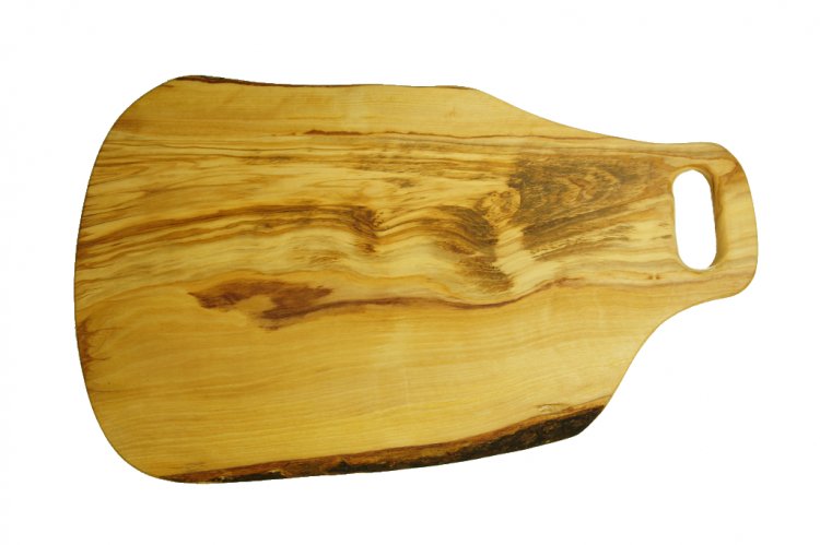 【特大】オリーブの木のまな板　人生時には廻り道　特大約43.5cm