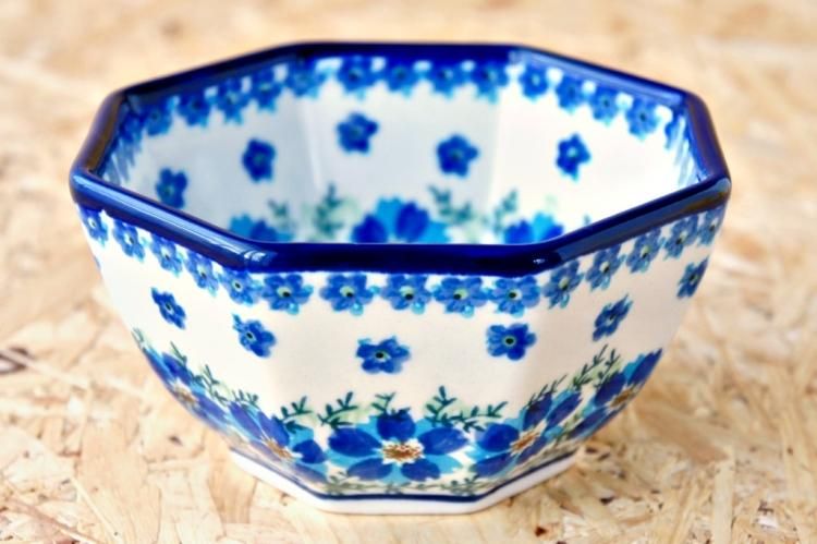 kumauri_starさま専用 ポーリッシュポタリーボウル(キャットウォーク) ポーリッシュポタリー のオクトアングル・ボウル | 八角鉢（中）