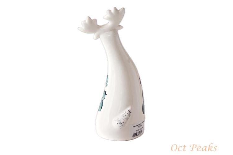 トナカイの骨に雷鳥の絵付きククサ マグ ヴウォツワヴェク陶器の