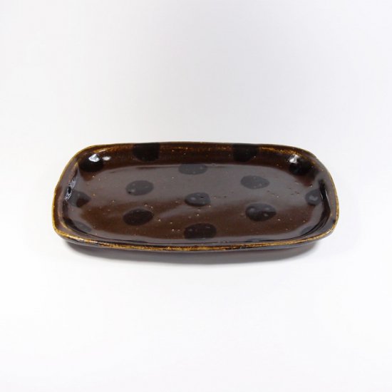 sunny-craft（サニークラフト）｜めいめい皿　チョコレート釉　ドット