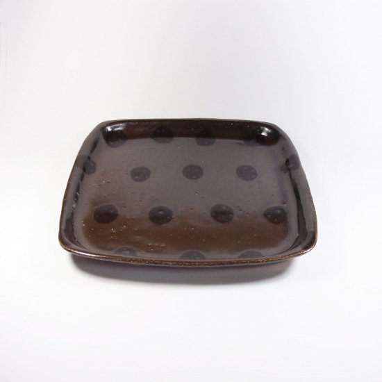 sunny-craft（サニークラフト）｜パン皿 チョコレート釉 ドット