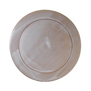 京野桂｜リム皿（L） 6寸 ホワイト（グレー）