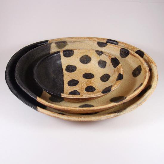 sunny-craft（サニークラフト）｜カレー皿小 きせと釉 ラインドット