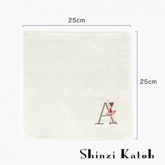 Shinzi Katoh シンジカトウ イニシャル A 刺繍入り バレエ柄タオルチーフ シンジカトウのバレエ ダンス用品通販 グランパドドゥオンラインショップ