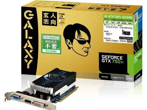 玄人志向　GTX 750 ti 2GB ロープロファイル対応　動作確認済み