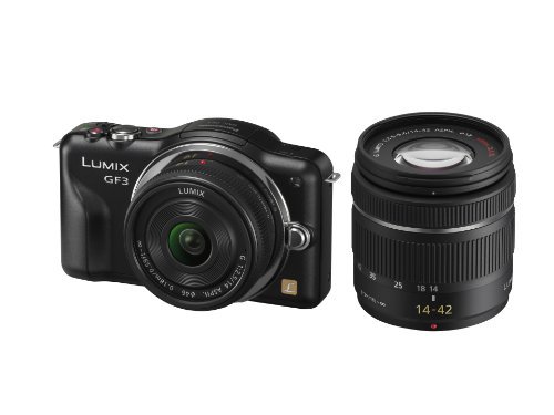パナソニック　ミラーレス一眼 Lumix GF3W ダブルレンズキット　ブラックカメラ