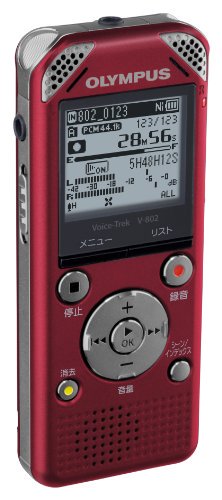 V-802｜OLYMPUS ICレコーダー VoiceTrek 4GB リニアPCM対応 FMチューナー付 RED レッド  V-802｜中古品｜修理販売｜サンクス電機