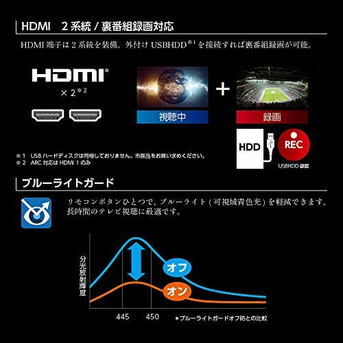 オリオン 19V型 ハイビジョン液晶テレビ ブルーライト軽減 地デジ/BS