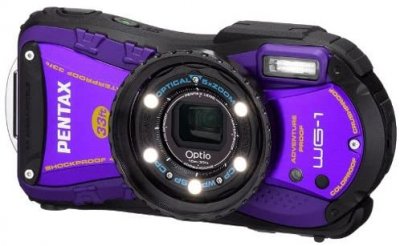 PENTAX 防水デジタルカメラOptio WG-1パープル 約1400万画素 広角28mm 光学5倍 CALSモード 10ｍ防水 超解像 1ｃｍマクロ OPTIOWG-1PU  【!中古品!】