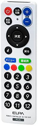 RC-TV013UD｜ELPA エルパ リモコン 国内主要メーカー18社対応 持ちやす