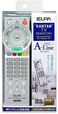 RC-TV002AL(W)｜Asahi Denki かんたんテレビリモコン A-LINE ホワイト 