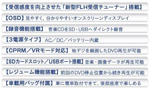 FL-10WP｜リアルライフジャパン 防水 10インチ フルセグ搭載 ポータブルDVDプレーヤー FL-10WP｜中古品｜修理販売｜サンクス電機