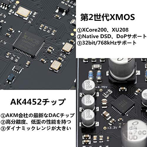 DS-SMSL-M100-H｜SMSL M100 USB DACオーディオ デコーダ XMOS（XCore200、XU208）AK4452  768KHz DSD512 USB/光ファイバ/同軸｜中古品｜修理販売｜サンクス電機