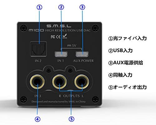 DS-SMSL-M100-H｜SMSL M100 USB DACオーディオ デコーダ XMOS 