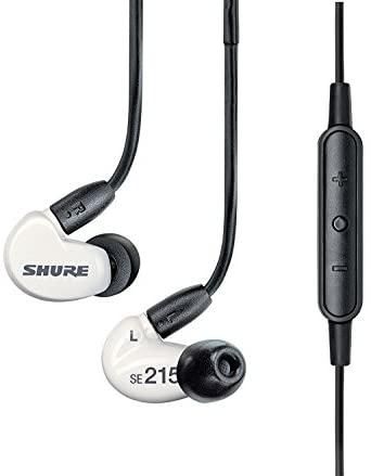 SHURE イヤホン SEシリーズ SE215m+ カナル型 高遮音性 リモート+マイク付きリケーブル ホワイト SE215m+SPE-A【中古品】