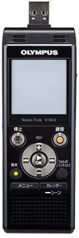 V-843 BLK｜OLYMPUS ICレコーダー VoiceTrek 8GB MicroSD対応 V-843 ピアノブラック V-843  BLK｜中古品｜修理販売｜サンクス電機