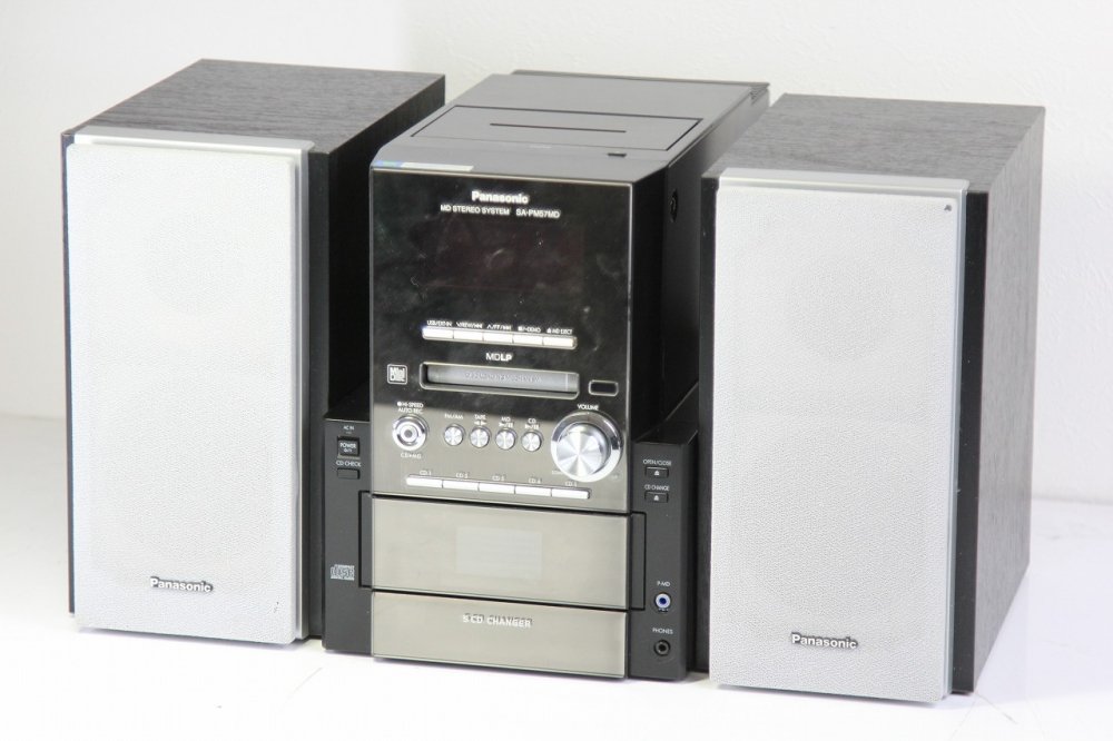 5CDチェンジャー Panasonic SA-PM57 本体＋スピーカー - ラジオ・コンポ