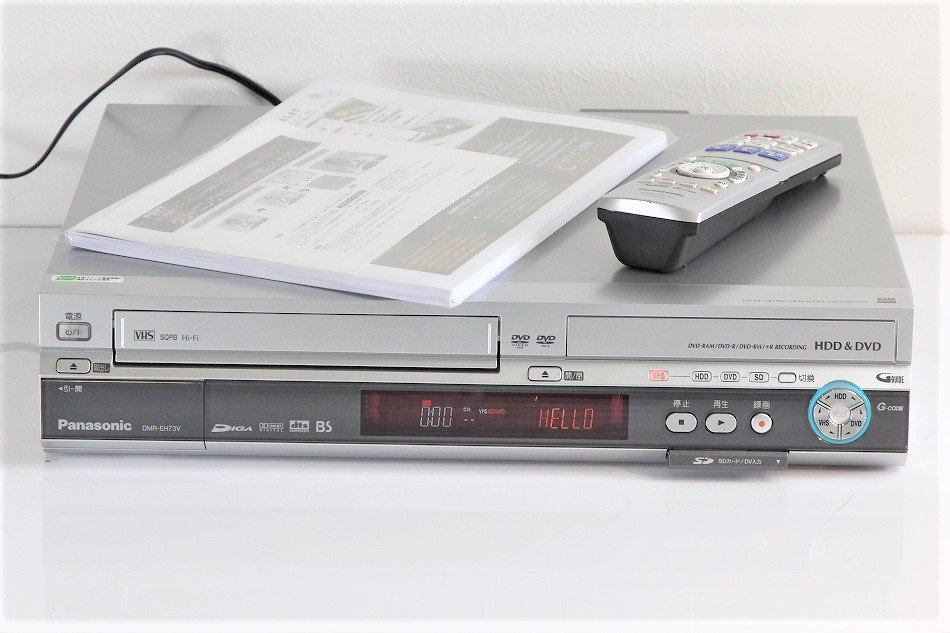 Panasonic DIGA DMR-EH73V DVD/HDDレコーダー HDD+DVD+VHS+SDの1台4役 【中古品】