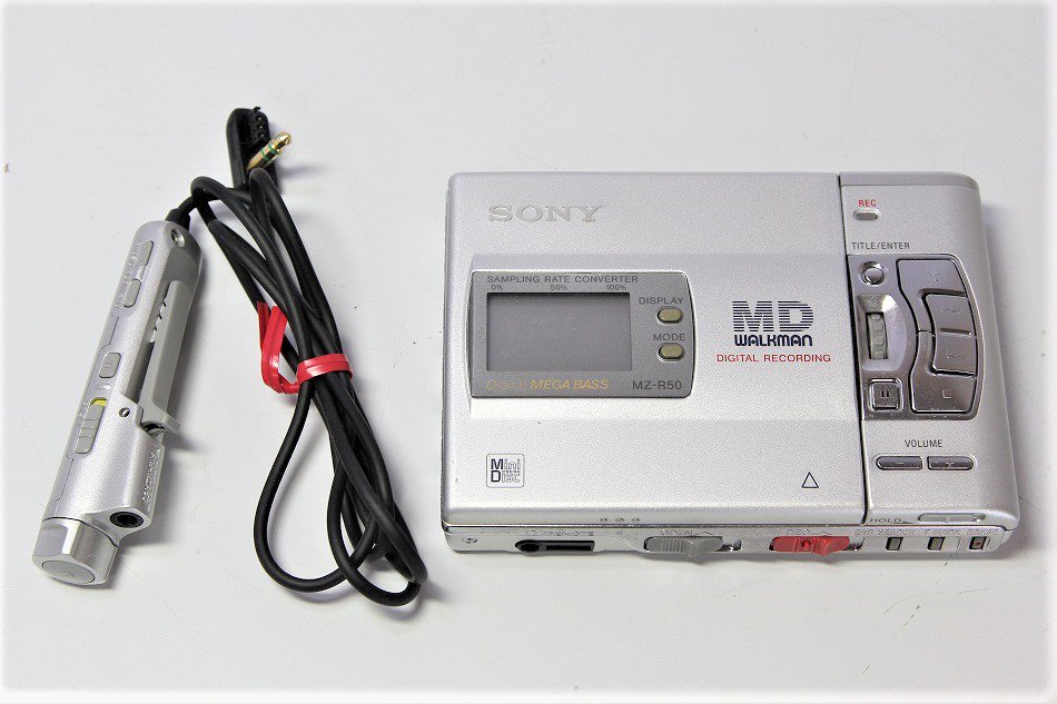 0円 超美品 SONY ソニー MZ-R50-S シルバー ポータブルMDレコーダー 録音 再生兼用機 録再 MDウォークマン