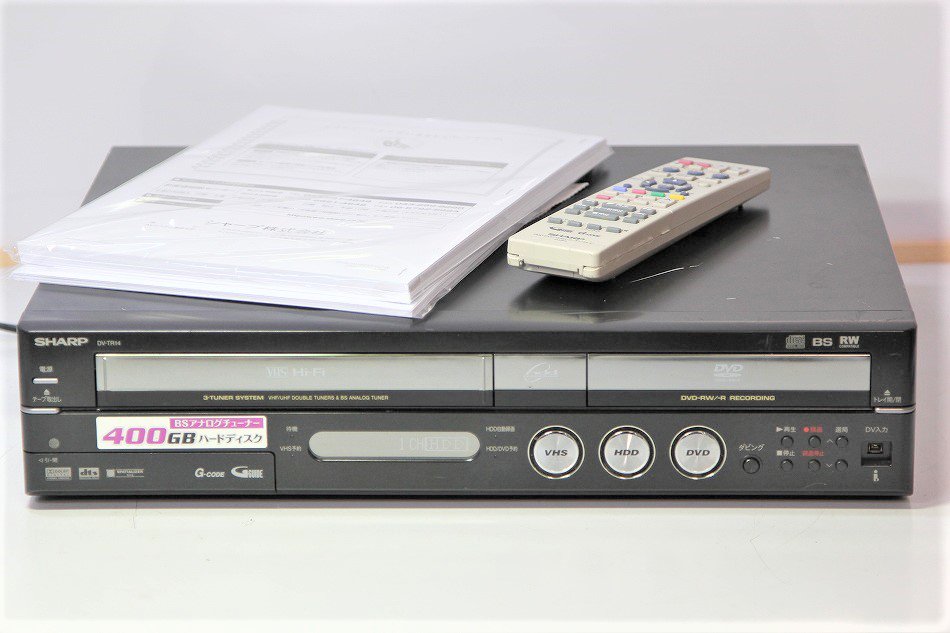 VHS対応DVD・HDDレコーダー SHARP DV-HRW50 リモコン ビデオ - 映像機器