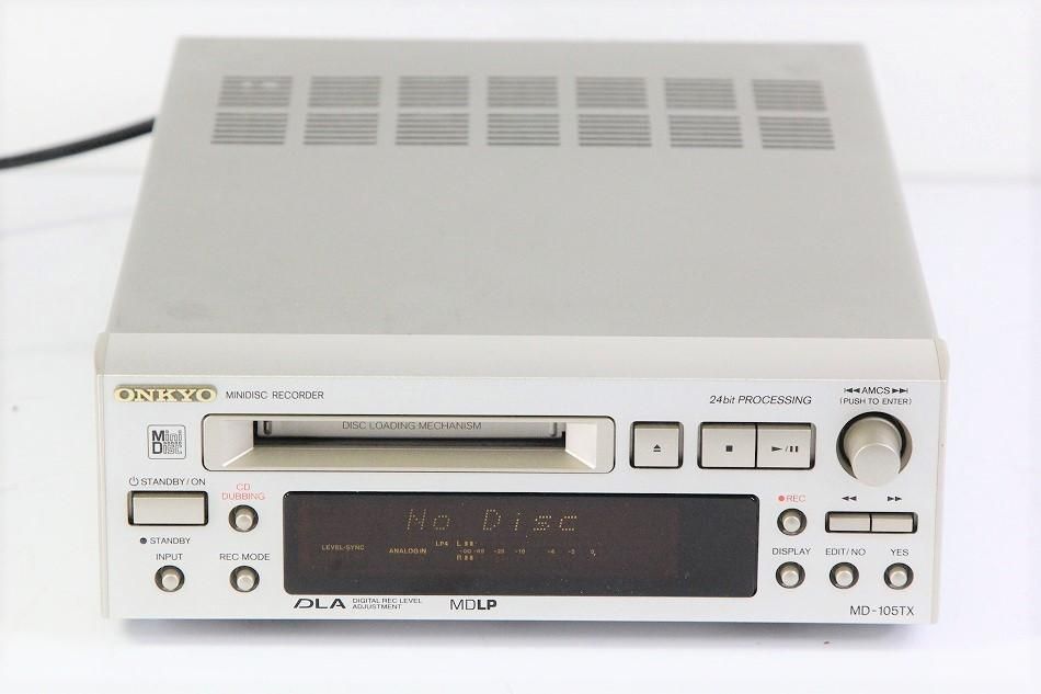 MD-105TX(S)｜ONKYO INTEC205 MDデッキ MDLP対応 シルバー ｜中古品